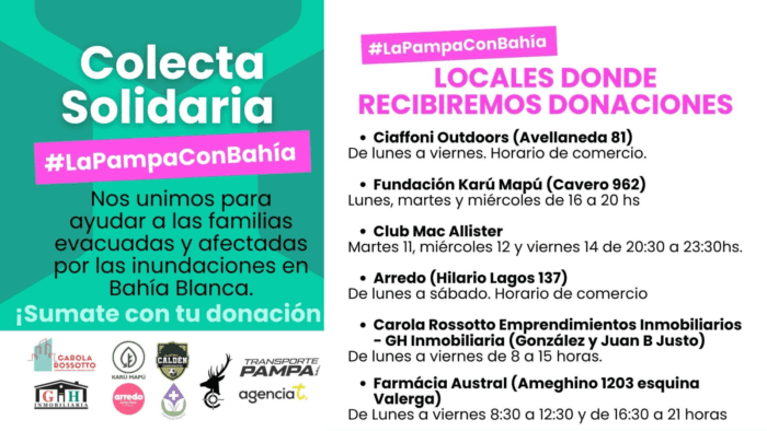 #LaPampaconBahía: un grupo de amigos junta donaciones para Bahía Blanca