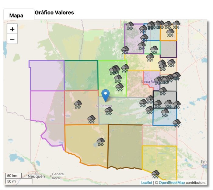 Lluvias en La Pampa: Chamaicó superó los 100 milímetros y hubo registros importantes en varias localidades