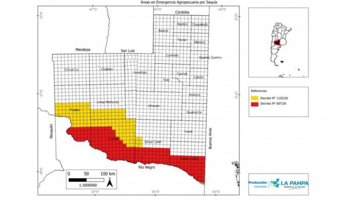 Amplían la emergencia agropecuaria por sequía a nuevas áreas del sur y oeste provincial 